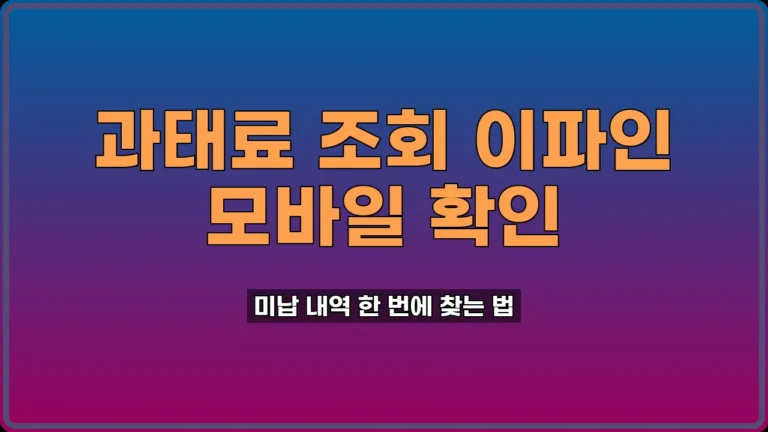 과태료 조회 이파인