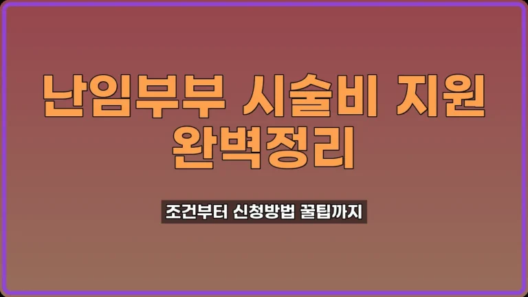 난임부부 시술비 지원