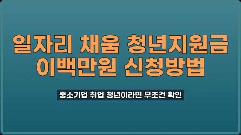 일자리채움청년지원금