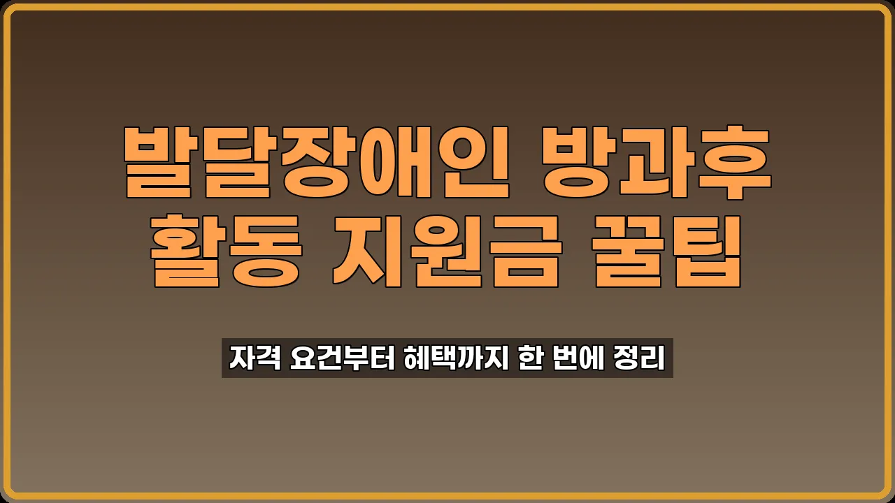 청소년발달장애인지원
