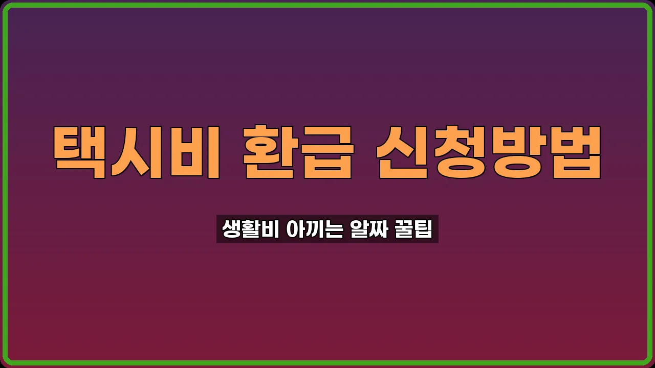 택시비 환급 신청방법