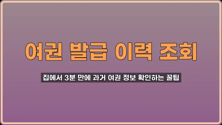 여권 발급 이력 조회