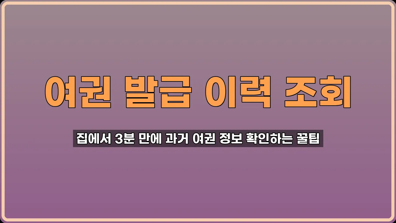 여권 발급 이력 조회