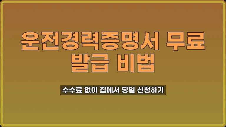 운전경력증명서 발급