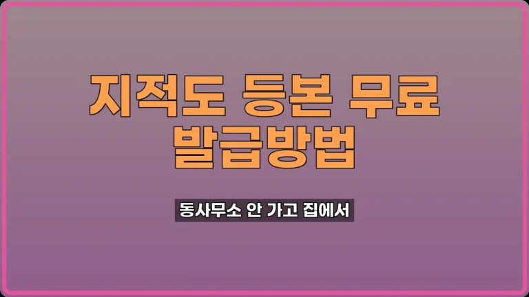 지적도 등본 발급