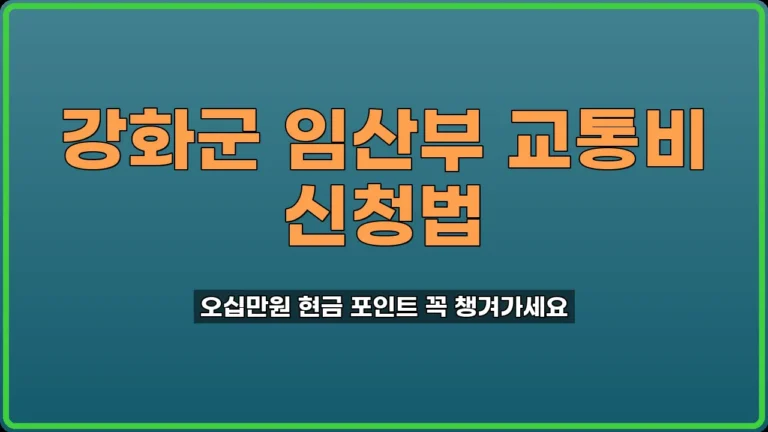 강화군 임산부 교통비