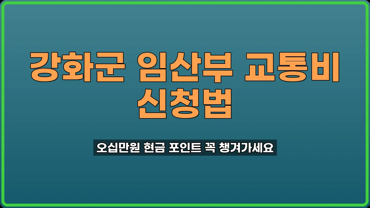 강화군 임산부 교통비