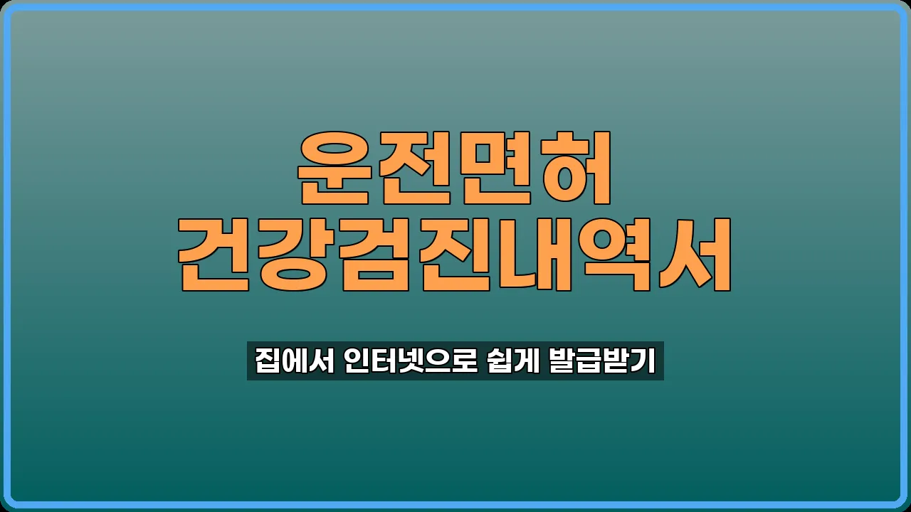 건강검진내역서 발급