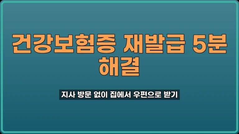 건강보험증 재발급