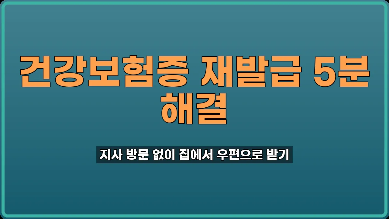건강보험증 재발급
