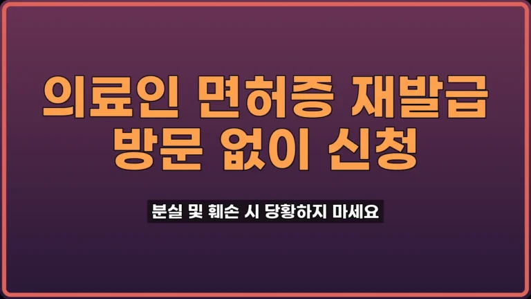 의료인 면허증 재발급