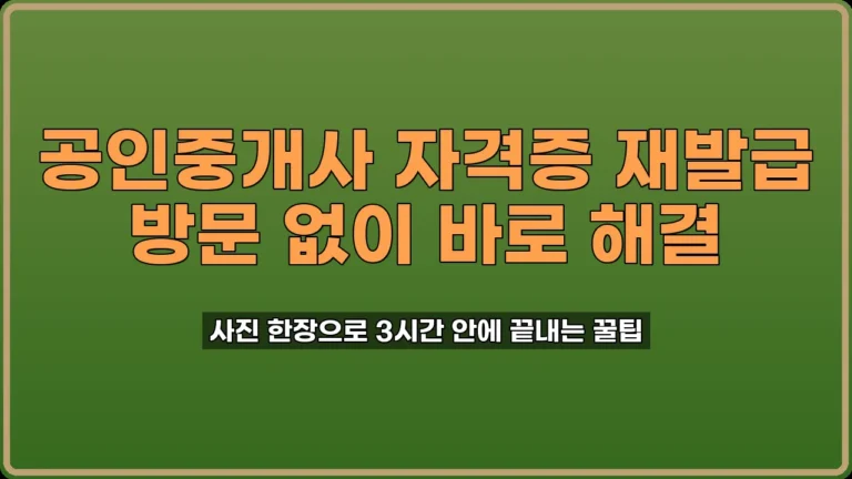 공인중개사 자격증 재발급