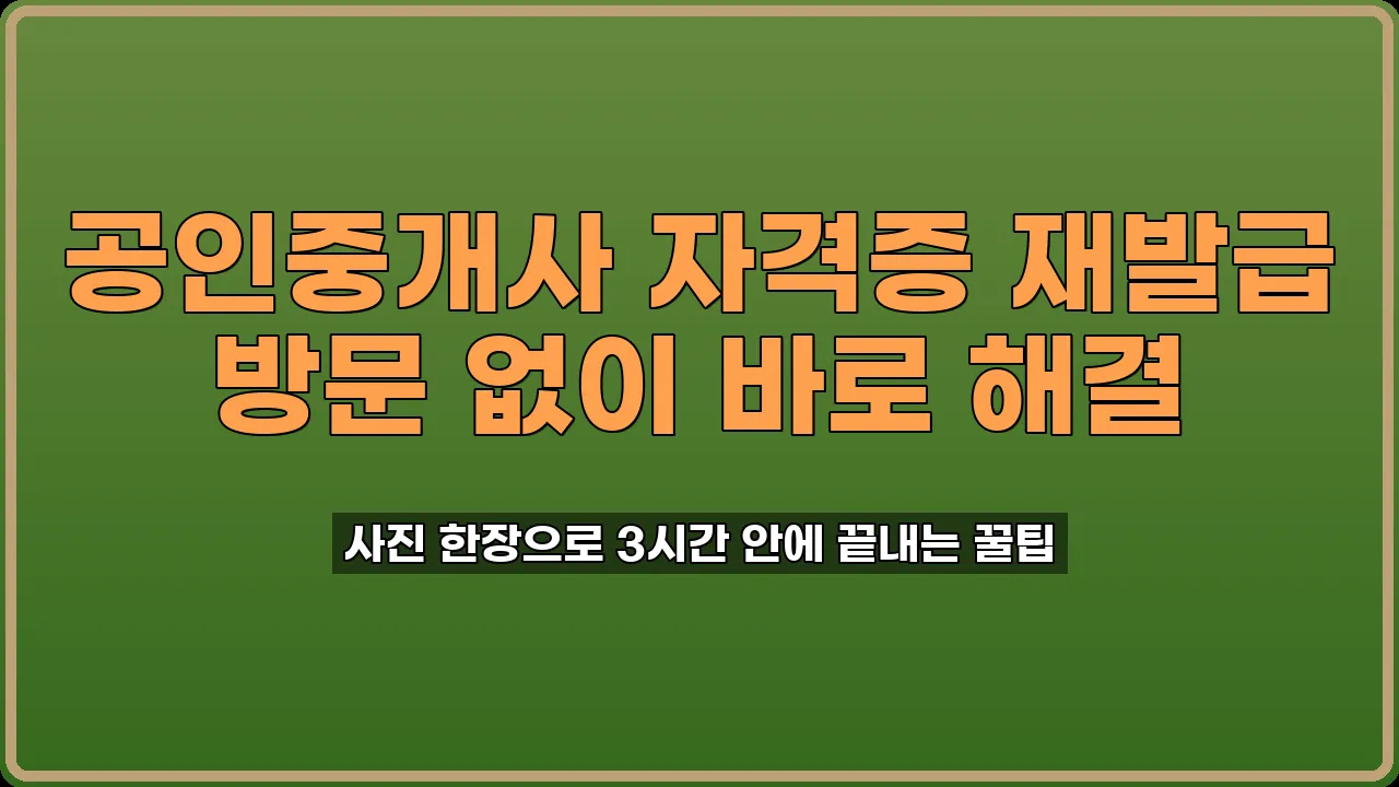 공인중개사 자격증 재발급