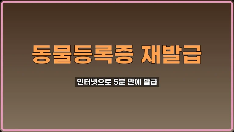 동물등록증 재발급