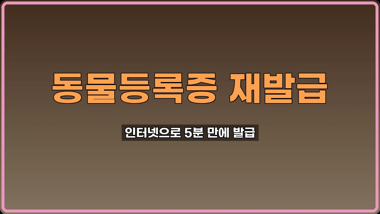 동물등록증 재발급