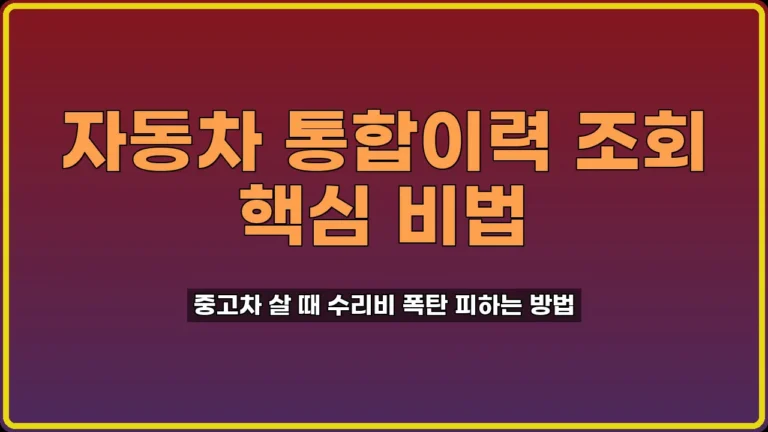 자동차 통합이력 조회