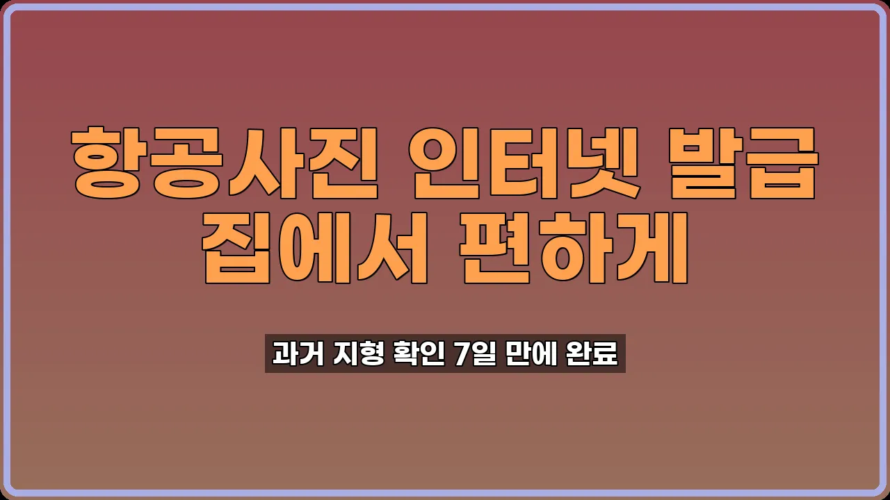항공사진 인터넷 발급