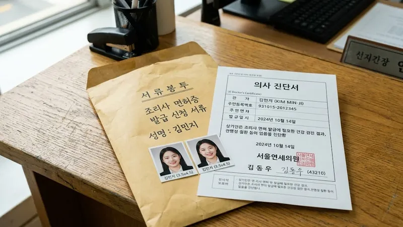 조리사면허서류