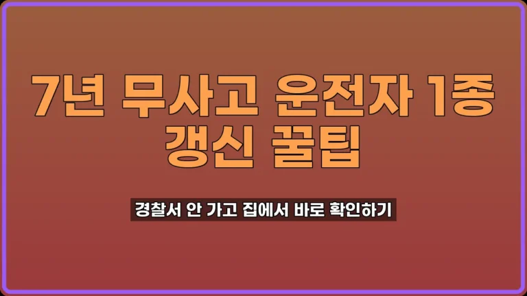 7년 무사고 조회