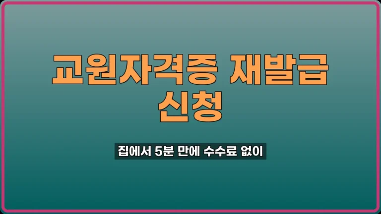 교원자격증 재발급