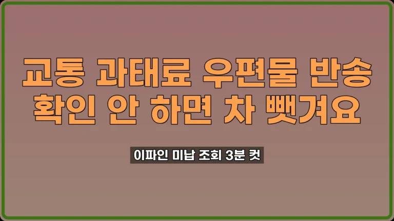 교통 과태료 고지서 반송