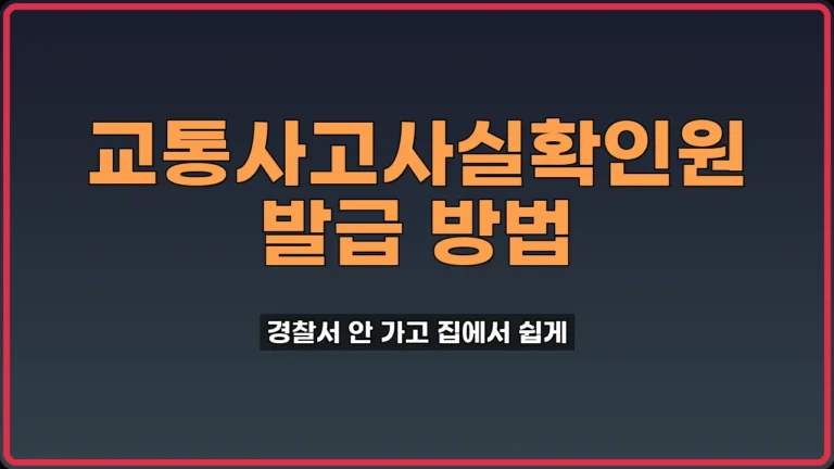 교통사고사실확인원 발급