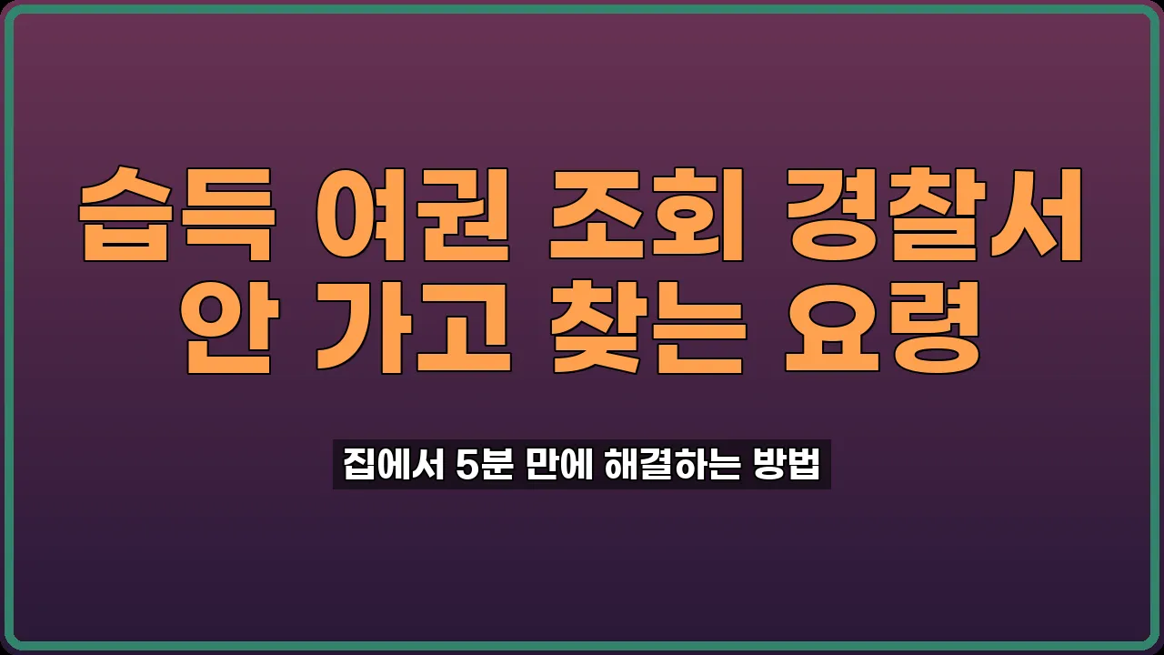 습득 여권 조회