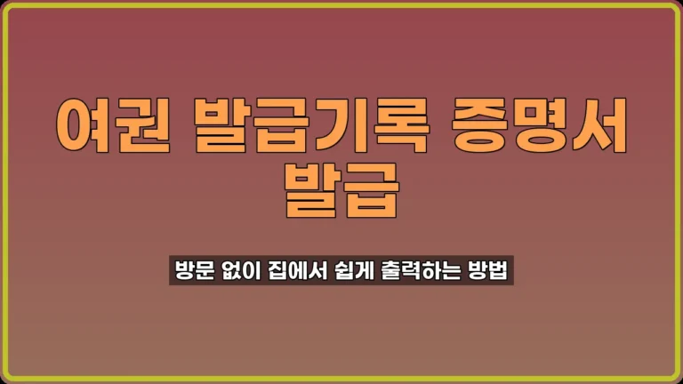여권 발급기록 증명서 발급