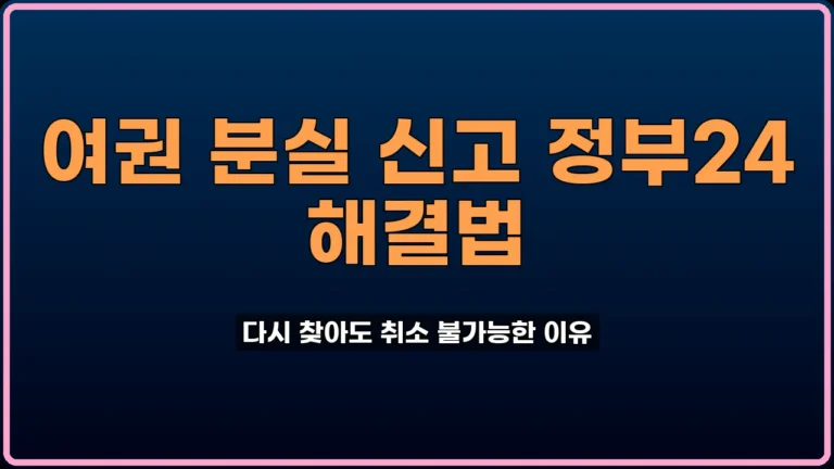 여권 분실 신고