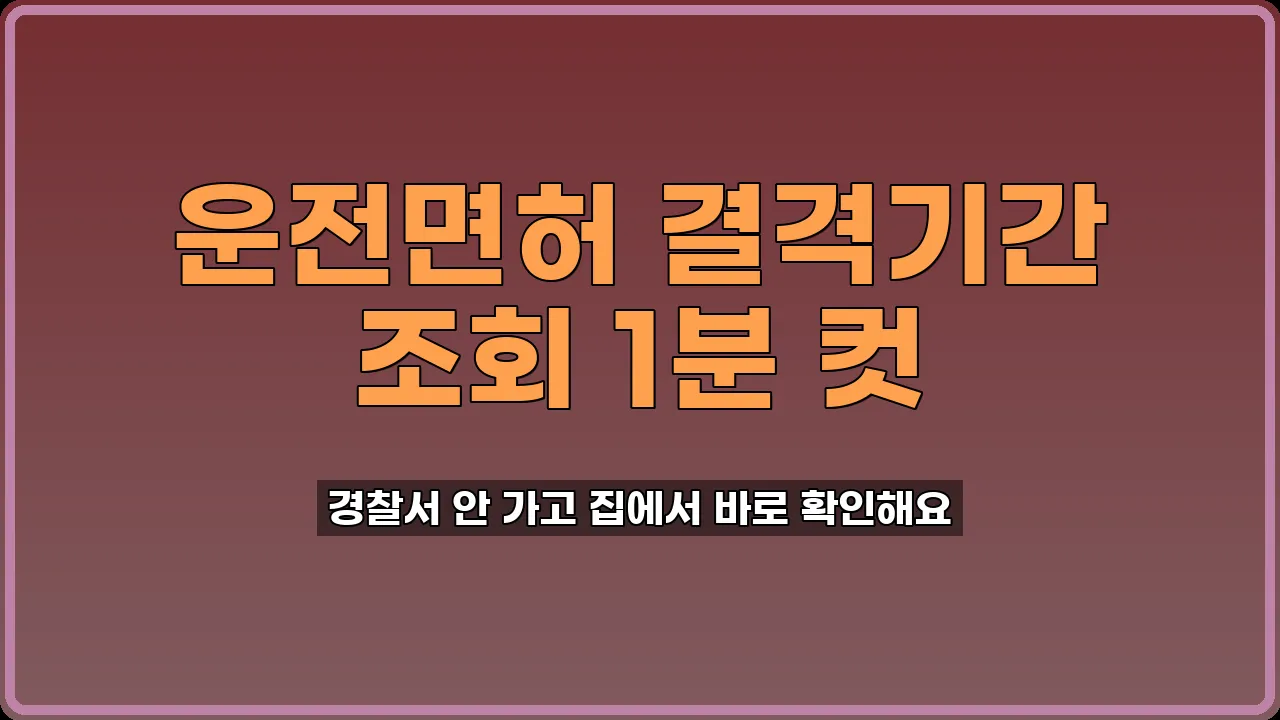 운전면허 결격기간 조회