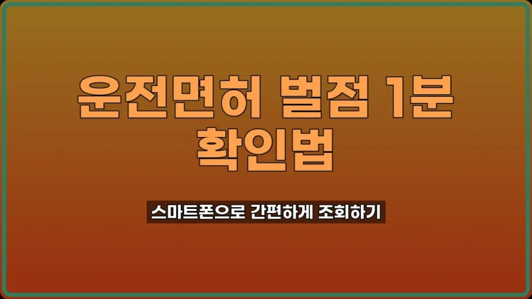 운전면허 벌점 조회