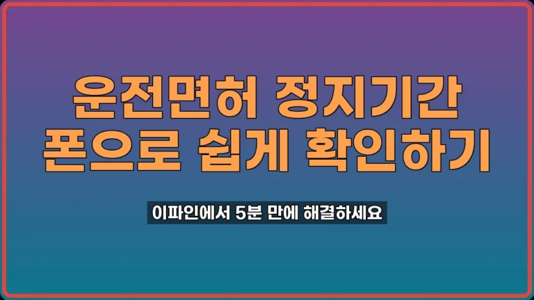 운전면허 정지기간 조회